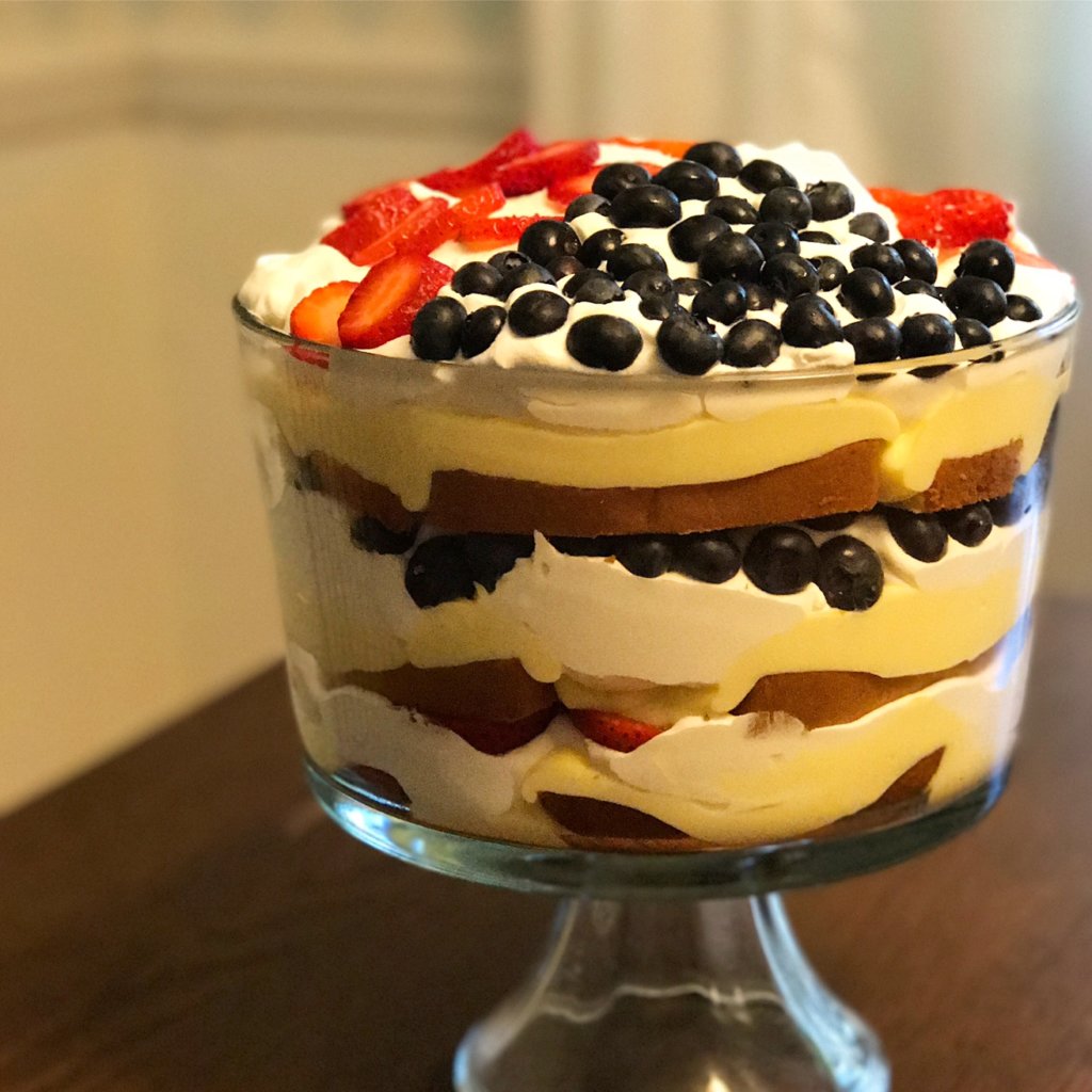 red, white, blueberry, trifle, fourth of july, dessert, recipe, Wayfair