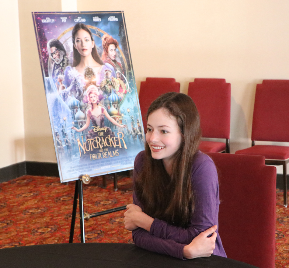 Exclusive Interview with Mackenzie Foy, Disney's Nutcracker and the Four Realms, Disney's Nutcracker and the Four Realms Movie Review, #DisneysNutcrackerEvent, Mackenzie Foy, Keira Knightley, Eugenio Derbez, Richard E. Grant, Morgan Freeman, Helen Mirren, Misty Copeland, Jayden Fowara-Knight