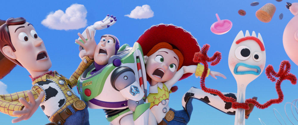 Duke Caboom, Woody, Buzz, Bo Peep, GabyGaby, Toy Story 4, Meaning of Life, Love, Forky, Ducky and Bunny